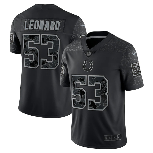 mens nike shaquille leonard black indianapolis colts rflctv limited jersey